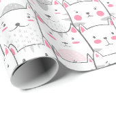 Papier Cadeau Cadeau de chatons drôles chats (Coin rond)
