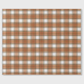 Papier Cadeau Cadeau de chèques-cadeaux Orange Tartan d'automne (Plat)