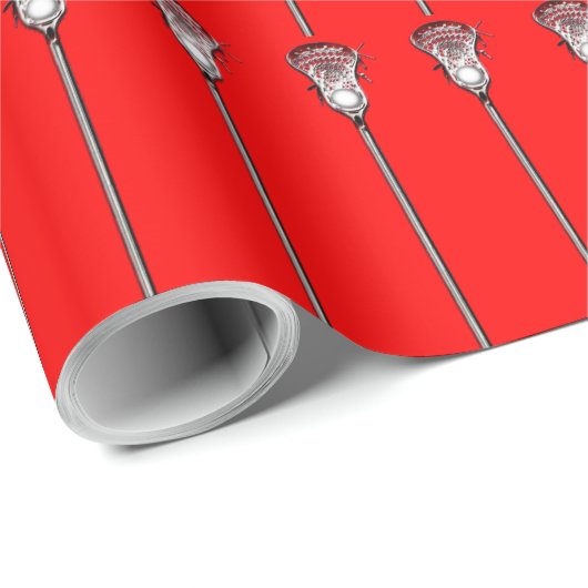 Papier Cadeau Cadeau de crosse rouge (Coin rond)