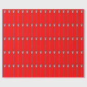 Papier Cadeau Cadeau de crosse rouge (Plat)