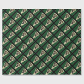 Papier Cadeau Cadeau de crosse verte (Plat)