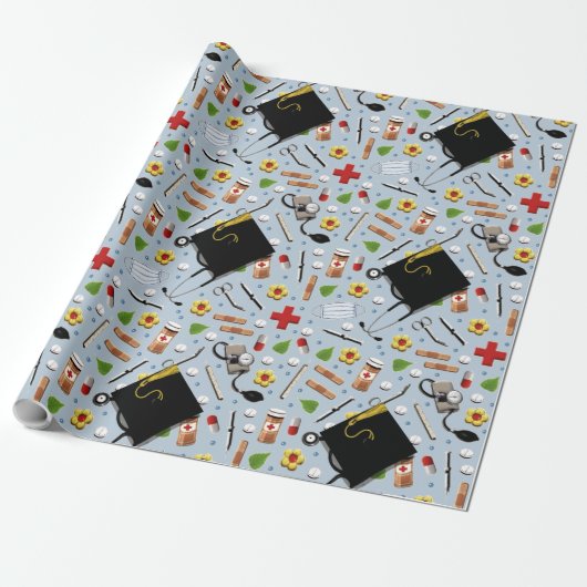 Papier Cadeau Cadeau de diplôme d'infirmière (Déroulé)