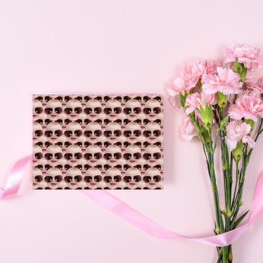 Papier Cadeau Cadeau de fête d'anniversaire à visage drôle moder