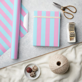 Papier Cadeau Cadeau de fête de révélation de genre Rose Bleu