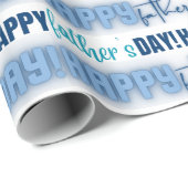 Papier Cadeau Cadeau de Fête des pères agréable (Coin rond)