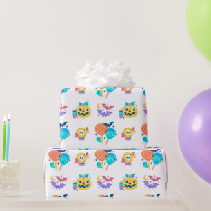 Papier Cadeau Cadeau de fête d'Halloween coloré et mignon pour e