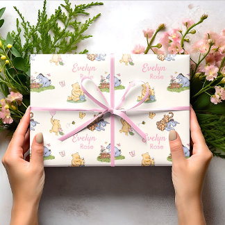 Papier Cadeau Cadeau de fête prénatale classique Winnie l'ourson
