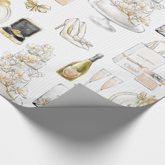 Papier Cadeau Cadeau de fête prénuptiale de mariage Magnolia (Coin)