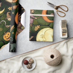 Papier Cadeau Cadeau de Halloween Lune Époquable Éfrayante