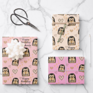 Papier cadeau cadeau de Hérisson personnalisé