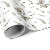 Papier Cadeau Cadeau de la Chouette d'hiver (Coin rond)