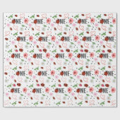 Papier Cadeau Cadeau de la mignonne Lady Bugs 1er anniversaire (Plat)