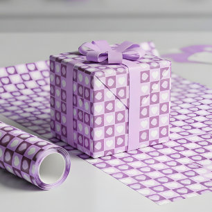 Papier Cadeau Cadeau de la Saint-Valentin Cœurs Célestes Mauve P