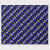 Papier Cadeau Cadeau de Lacrosse Bleu (Plat)