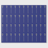 Papier Cadeau Cadeau de Lacrosse Bleu (Plat)