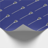 Papier Cadeau Cadeau de Lacrosse Bleu (Coin)