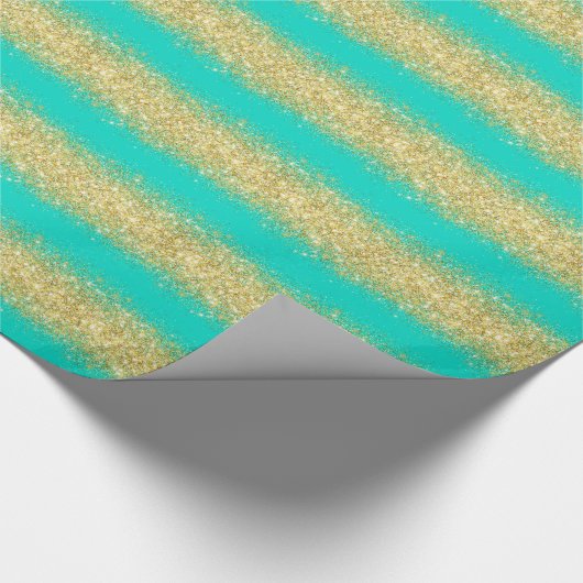 Papier Cadeau Cadeau de luxe Populaire Turquoise Gold Parties sc (Coin)