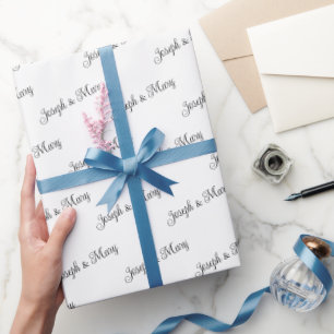 Papier Cadeau Cadeau de mariage élégant avec noms de couple pers