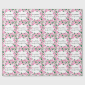 Papier Cadeau Cadeau de mariage personnalisé avec noms Fleurs de (Plat)