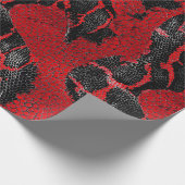 Papier Cadeau Cadeau de motif de peau de python rouge et noir mo (Coin)