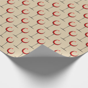 Papier Cadeau Cadeau de motif de verre à vin rouge moderne 