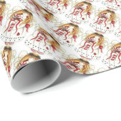 Papier Cadeau Cadeau de Noël / Anges (Coin rond)