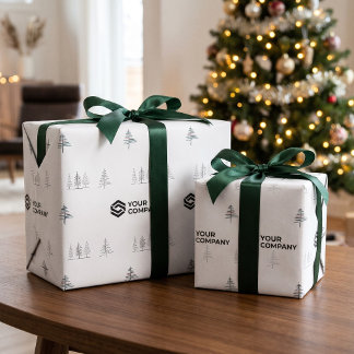 Papier Cadeau Cadeau de Noël avec logo d'entreprise personnalisé