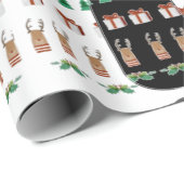 Papier Cadeau Cadeau de Noël Champagne Bouteille (Coin rond)