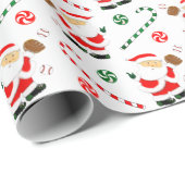 Papier Cadeau Cadeau de Noël de baseball (Coin rond)