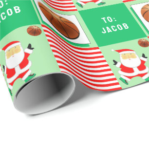 Papier Cadeau Cadeau de Noël de basket-ball
