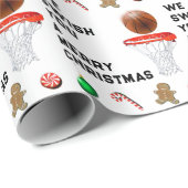 Papier Cadeau Cadeau de Noël de basketball (Coin rond)