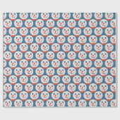 Papier Cadeau Cadeau de Noël de bonhomme de neige mignon (Plat)