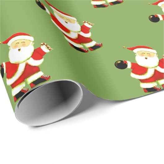 Papier Cadeau Cadeau de Noël de bowling (Coin rond)