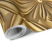 Papier Cadeau Cadeau de Noël de Champagne d'or de luxe (Coin rond)