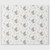 Papier Cadeau Cadeau de Noël de Chouette rustique (Plat)