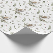 Papier Cadeau Cadeau de Noël de Chouette rustique (Coin)