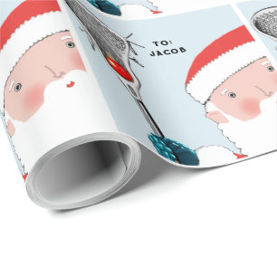 Papier Cadeau Cadeau de Noël de crosse personnalisé