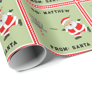 Papier Cadeau Cadeau de Noël de golf sur disque personnalisé