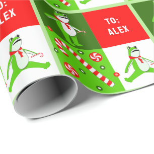 Papier Cadeau Cadeau de Noël de Grenouille célèbre