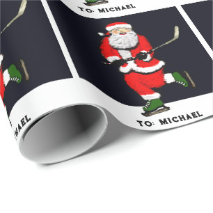 Papier Cadeau Cadeau de Noël de hockey