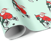Papier Cadeau Cadeau de Noël de hockey (Coin rond)