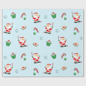 Papier Cadeau Cadeau de Noël de hockey sur gazon (Plat)