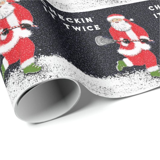 Papier Cadeau Cadeau de Noël de lacrosse (Coin rond)