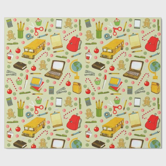 Papier Cadeau Cadeau de Noël de l'enseignant (Plat)