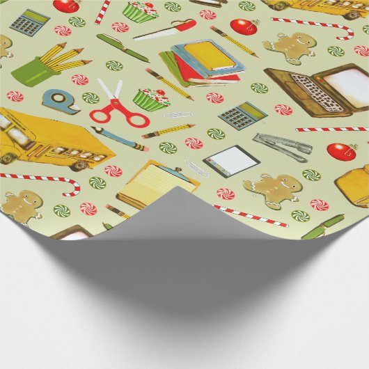 Papier Cadeau Cadeau de Noël de l'enseignant (Coin)