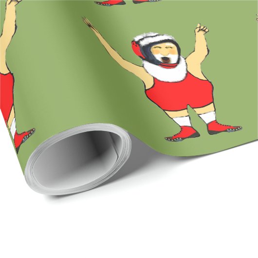 Papier Cadeau Cadeau de Noël de lutte (Coin rond)
