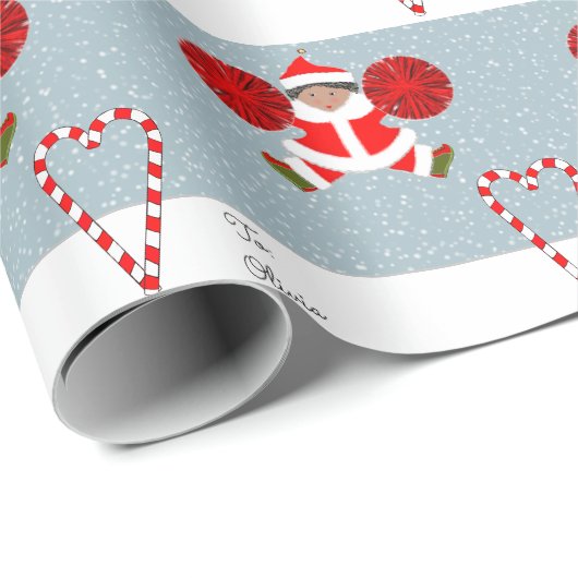 Papier Cadeau Cadeau de Noël de meneuse de claque (Coin rond)