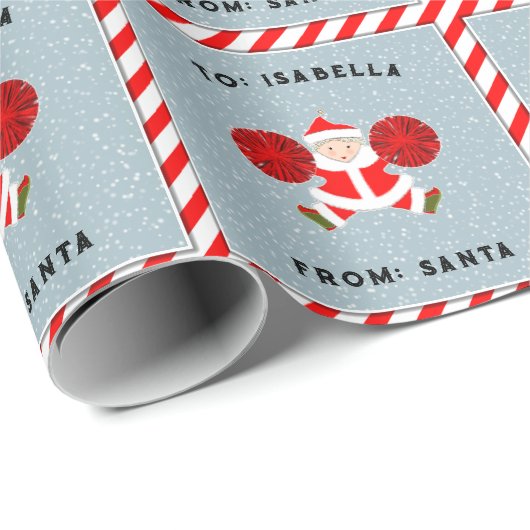 Papier Cadeau Cadeau de Noël de meneuse de claque (Coin rond)
