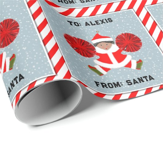 Papier Cadeau Cadeau de Noël de meneuse de claque créative (Coin rond)