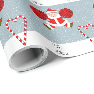 Papier Cadeau Cadeau de Noël de meneuse de claque personnalisé